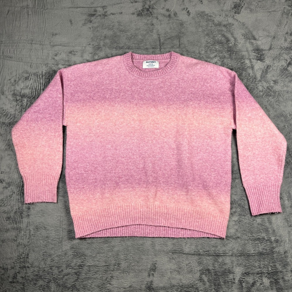 Old Navy Womens XS Petite Pink Gradient Ombre Pullover Crew Neck Knit Sweater - Picture 1 of 14